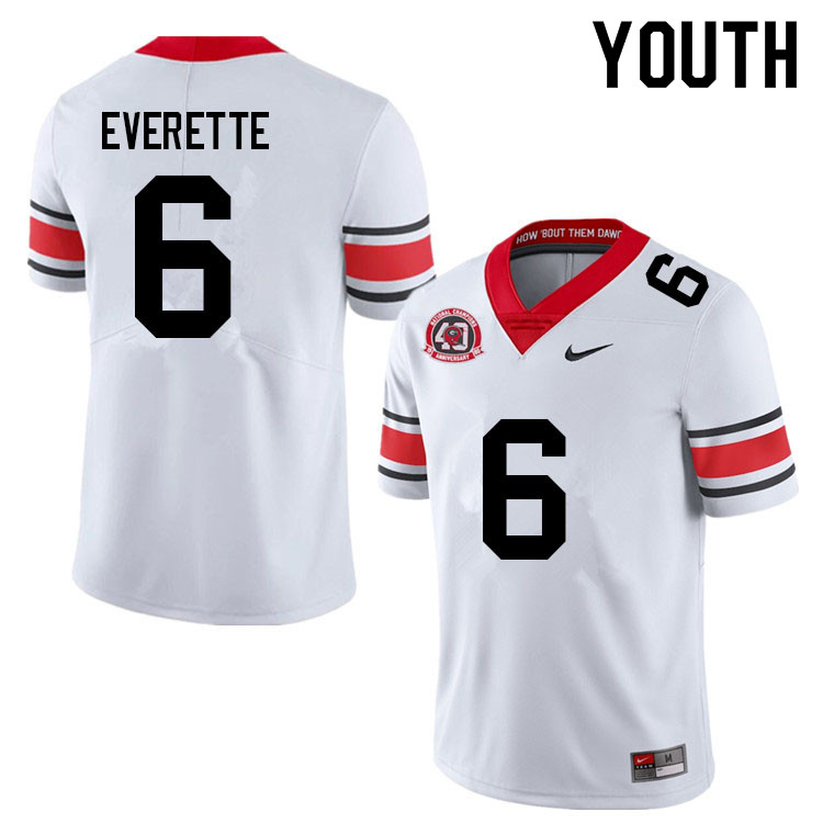 Youth #6 Daylen Everette Georgia Bulldogs College Football Jerseys Sale-40th Anniversary